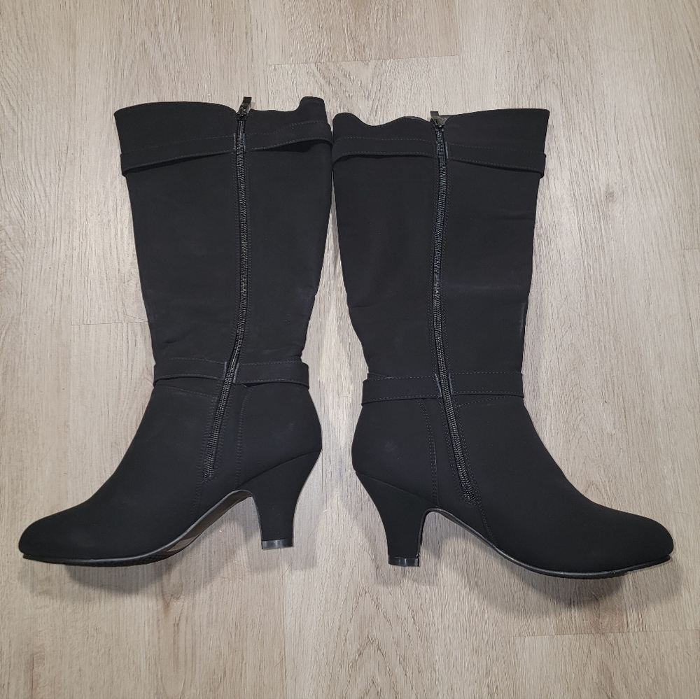 Smartty | Women's Black Faux Suede Boots